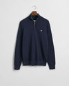 An image of the Gant Cotton Micro Textured Half Zip Sweater