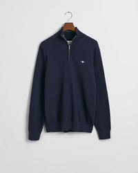 An image of the Gant Cotton Micro Textured Half Zip Sweater