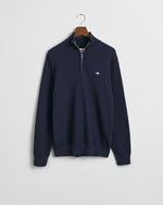 An image of the Gant Cotton Micro Textured Half Zip Sweater