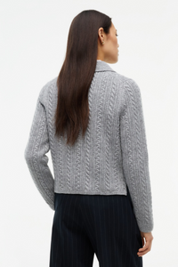 Long Sleeve Polo Cable Sweater