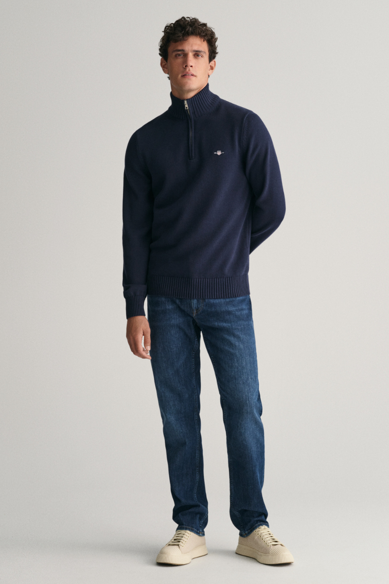 Casual Cotton Half Zip Sweater