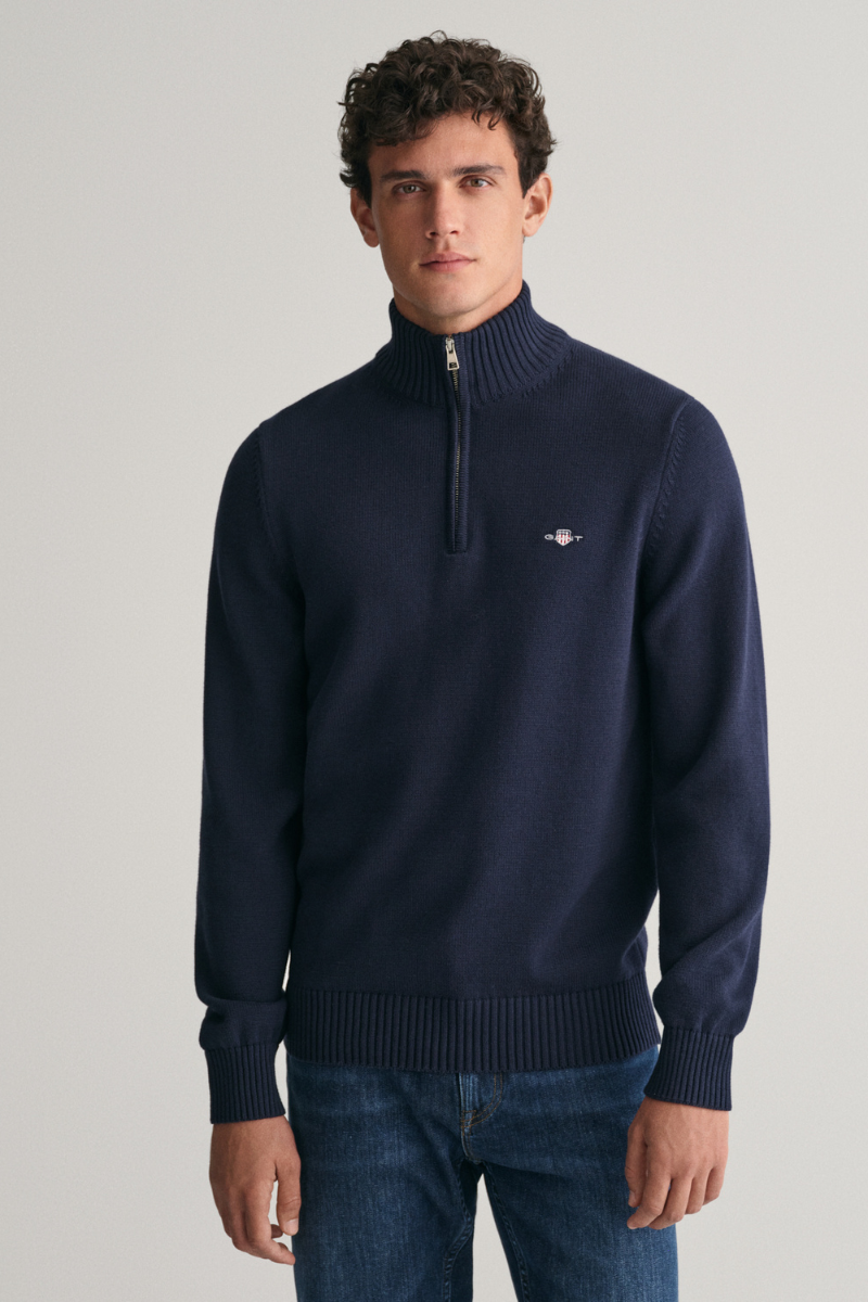 Casual Cotton Half Zip Sweater