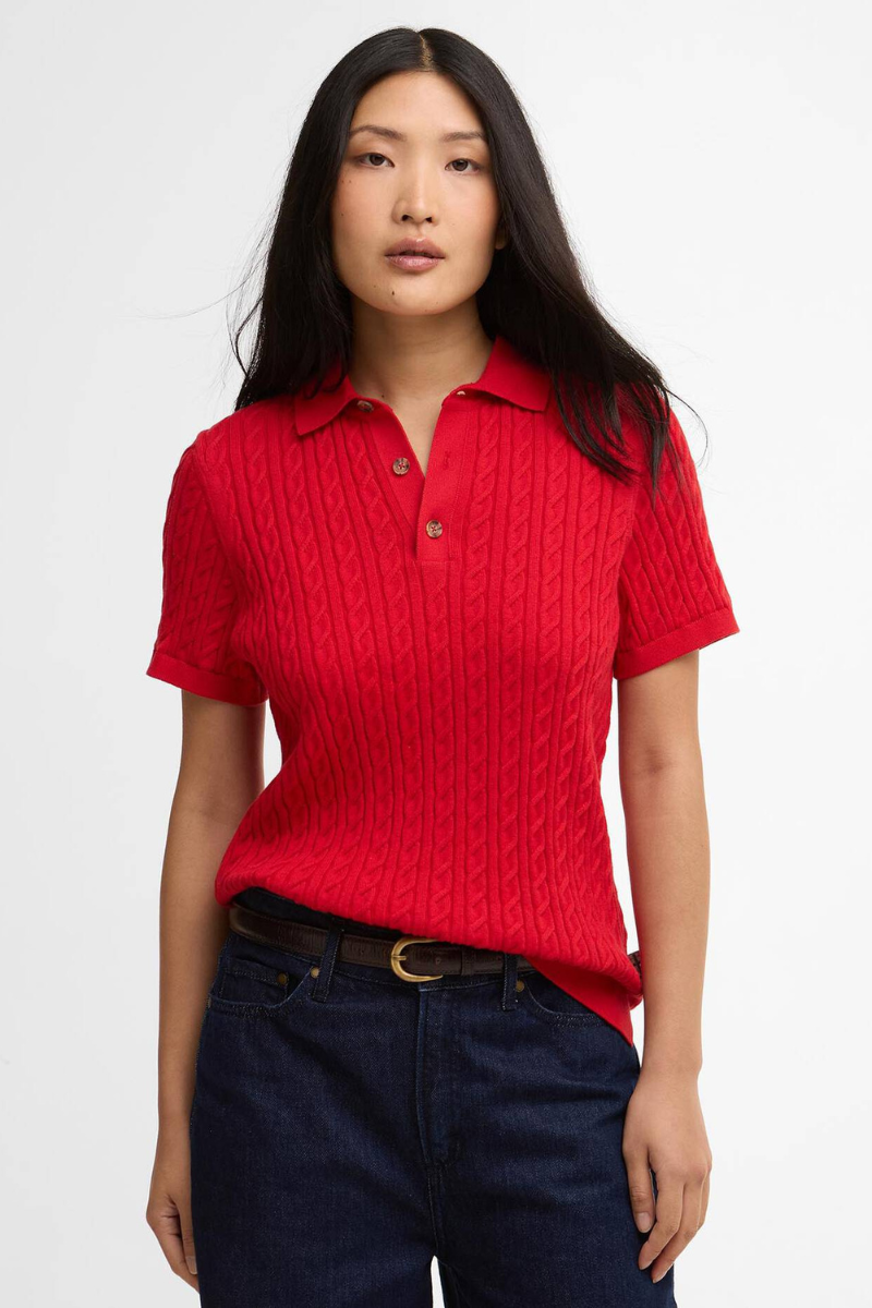 An image of the Barbour Hartland Knitted Polo Jumper