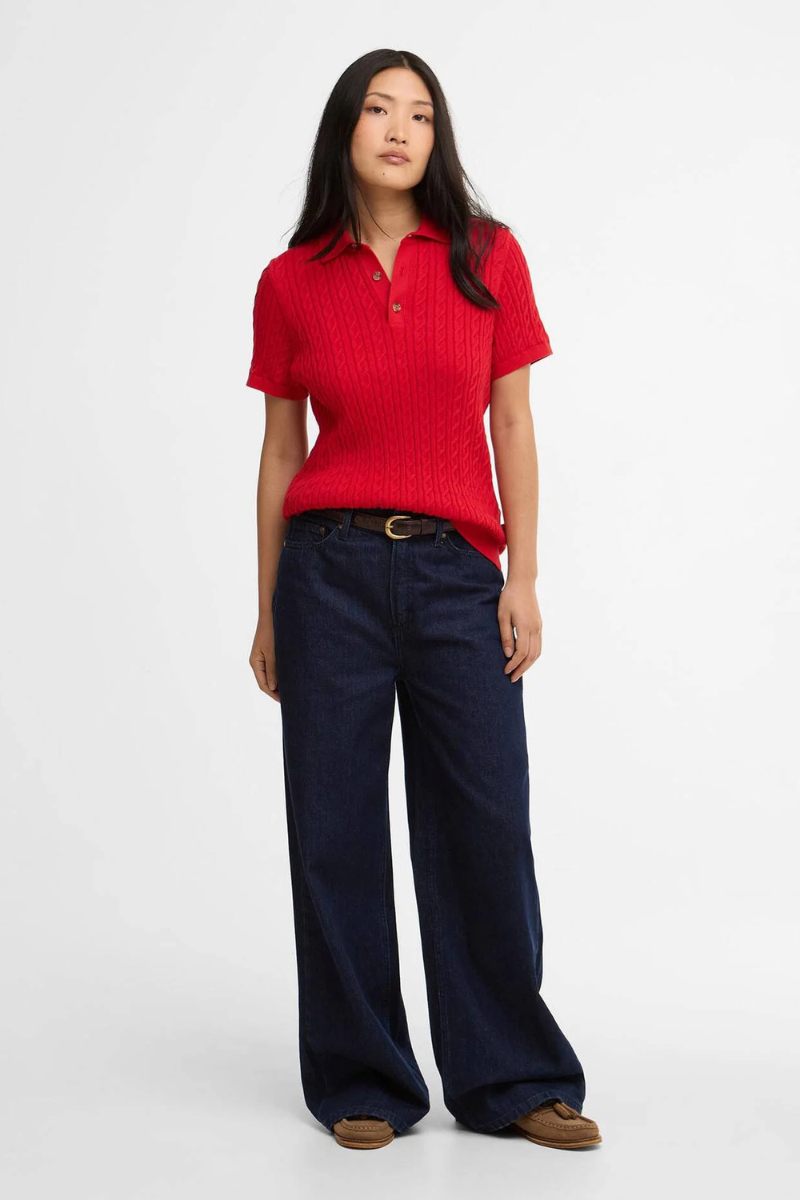 An image of the Barbour Hartland Knitted Polo Jumper