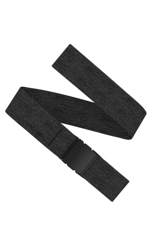 Arcade Belts Atlas. A stretch belt in the colour Heather Black, with tapered buckle.