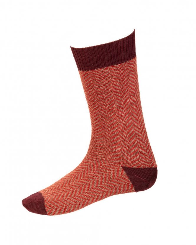 An image of the House of Cheviot Herringbone Short Socks