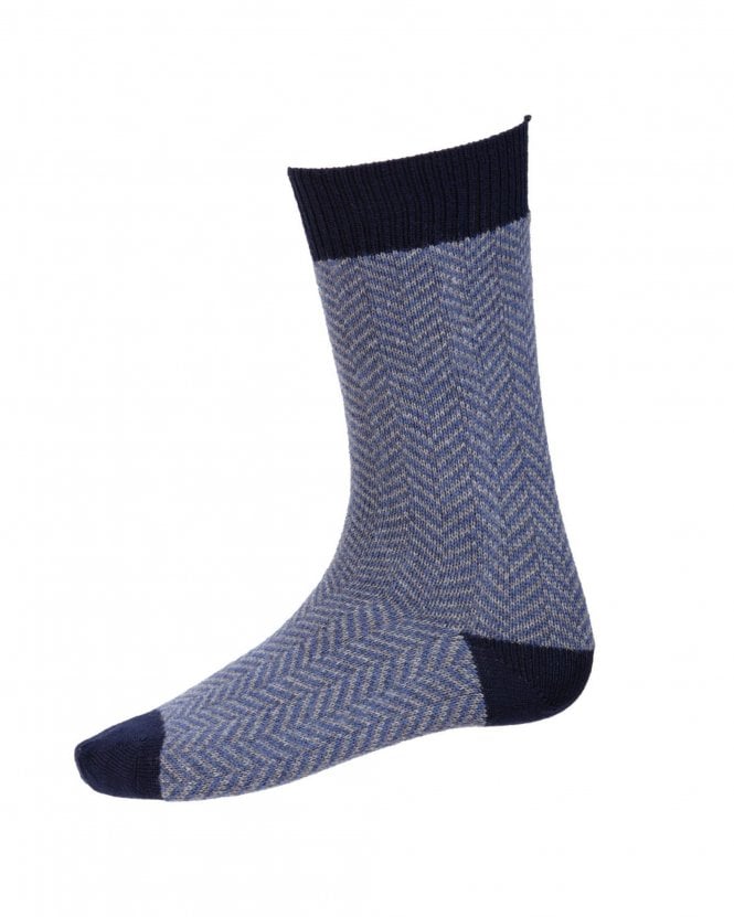 An image of the House of Cheviot Herringbone Short Socks