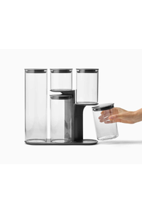 Podium 100 5-piece Glass Storage Jar Set with Stand