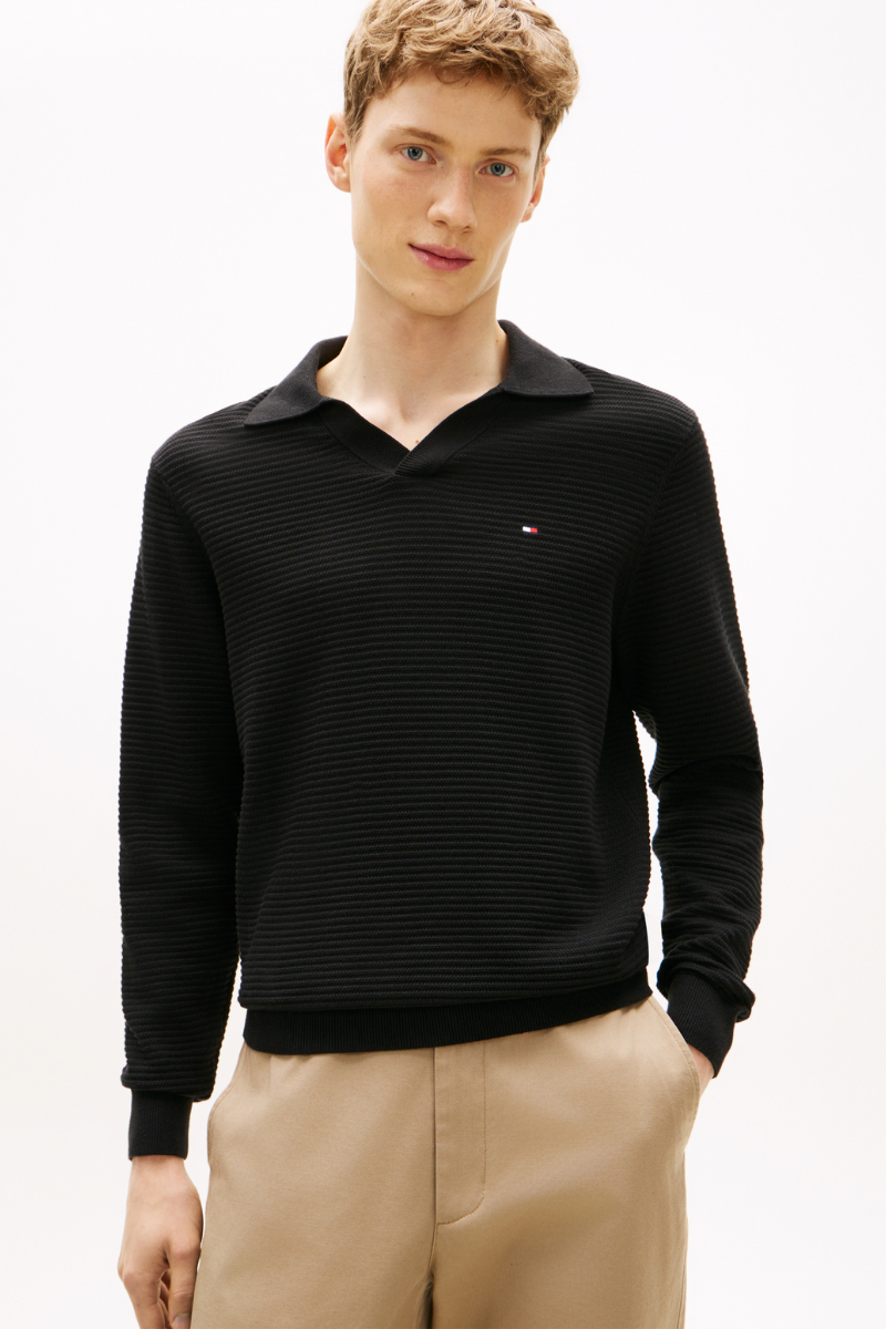 An image of the Tommy Hilfiger Seasonal Structure LS Johnny Sweater