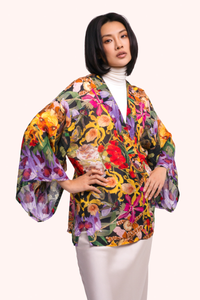 Botanical Kaleidoscope Short Kimono Jacket