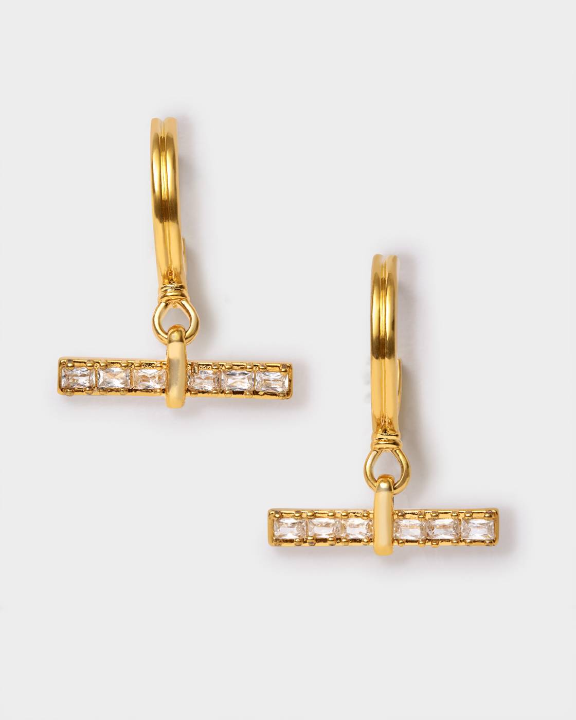 Lustre T-Bar Hoop Earrings