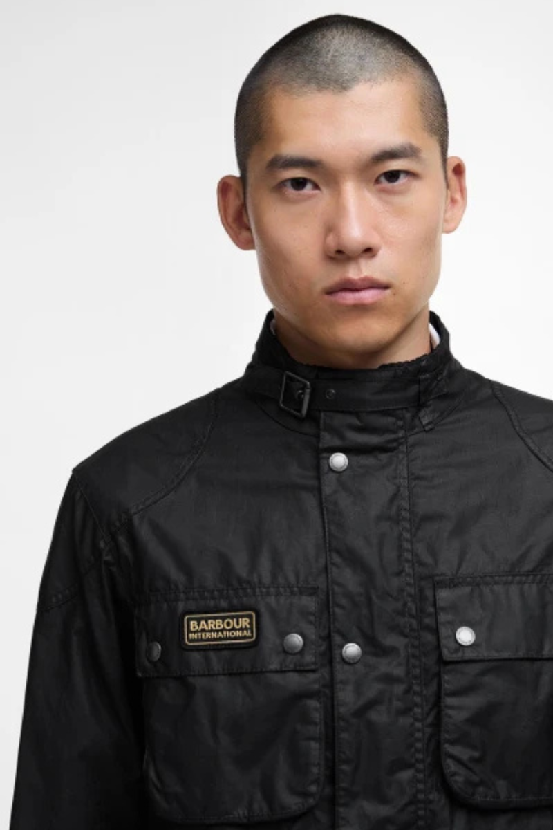 An image of the Barbour International Merton Wax Jacket