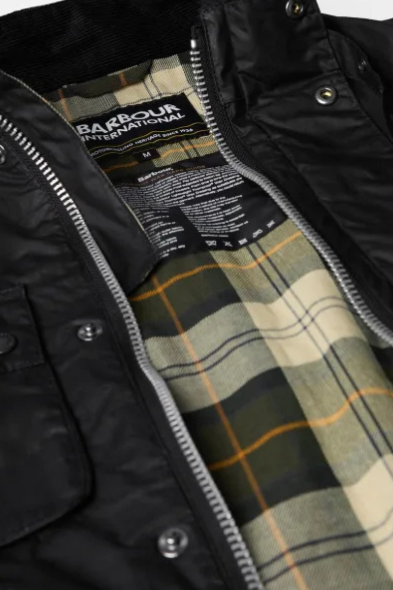 An image of the Barbour International Merton Wax Jacket