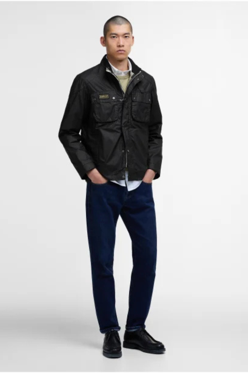 An image of the Barbour International Merton Wax Jacket