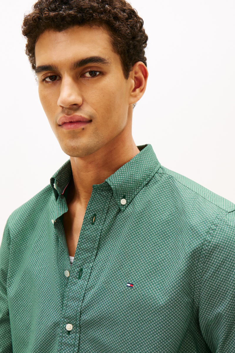 Flex Poplin Micro Print Shirt