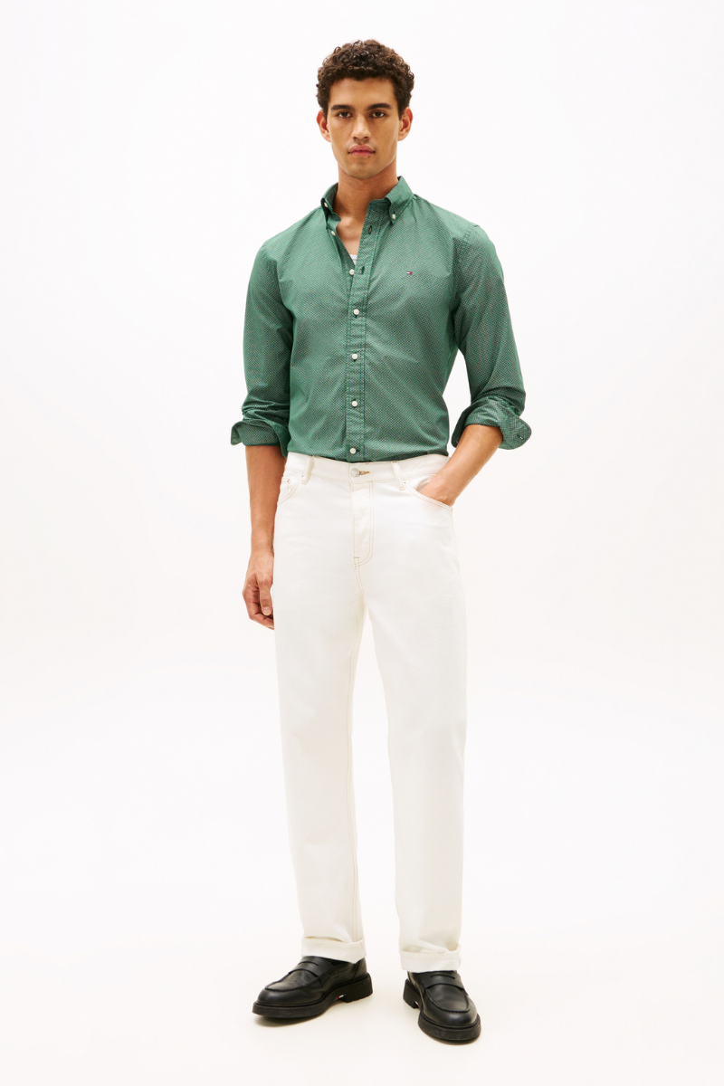 Flex Poplin Micro Print Shirt