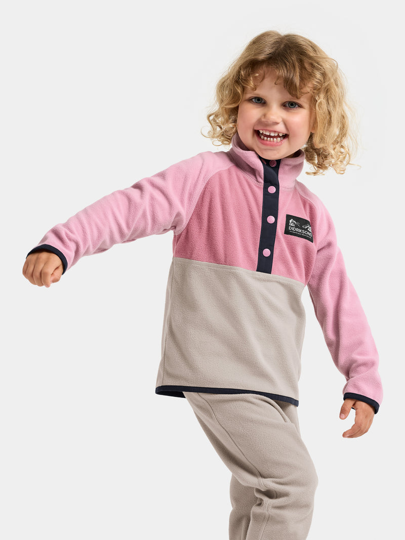 An image of the Didriksons Monte Kids Half Button Fleece