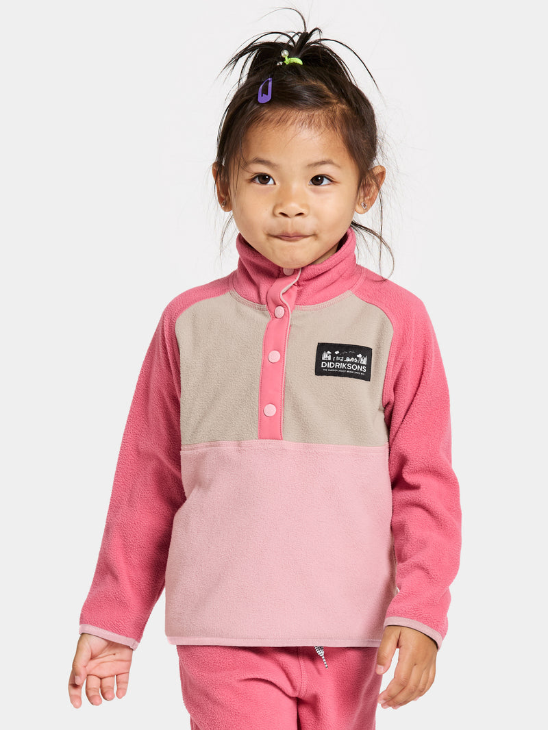 An image of the Didriksons Monte Kids Half Button Fleece