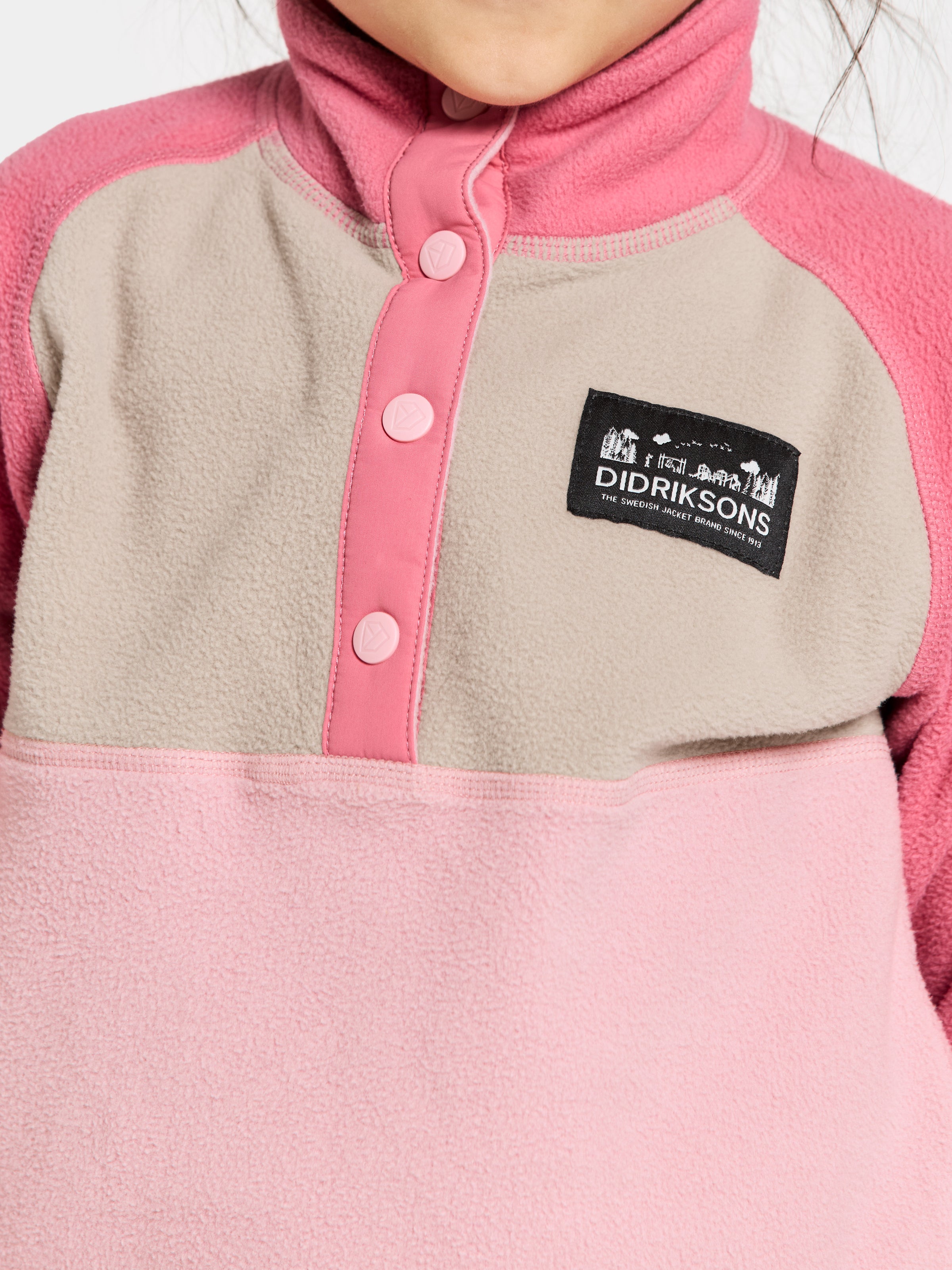 An image of the Didriksons Monte Kids Half Button Fleece