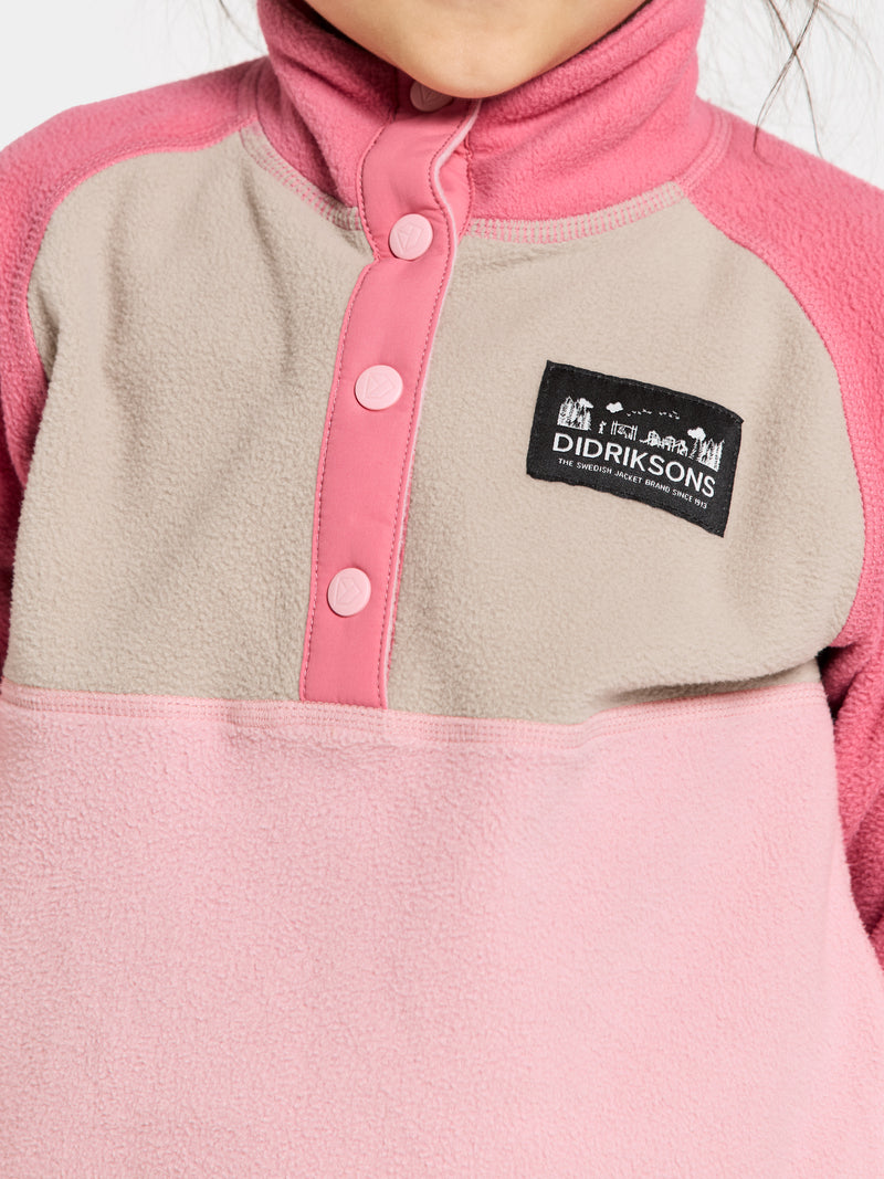 An image of the Didriksons Monte Kids Half Button Fleece
