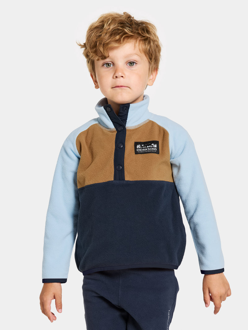 An image of the Didriksons Monte Kids Half Button Fleece