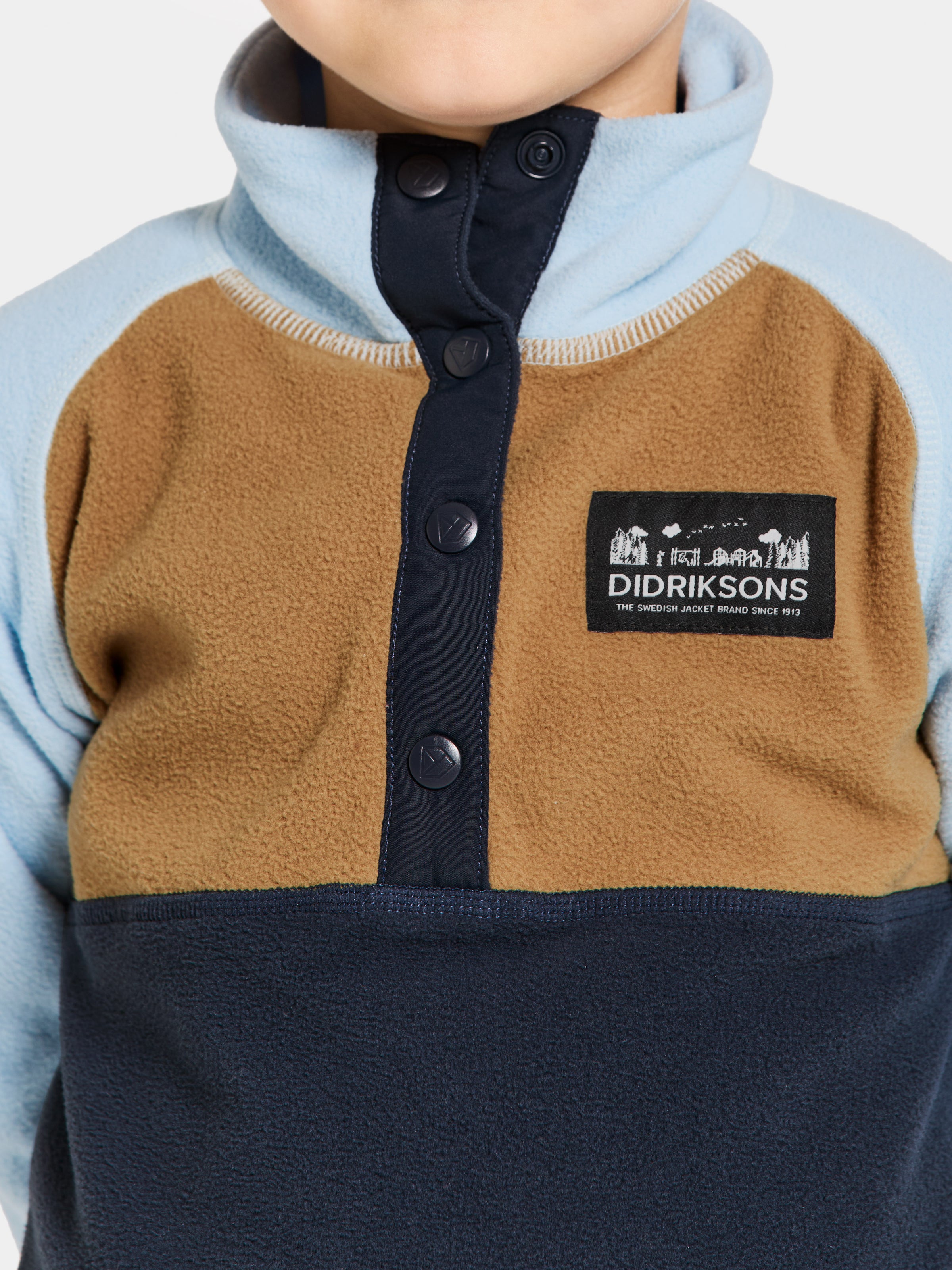 An image of the Didriksons Monte Kids Half Button Fleece