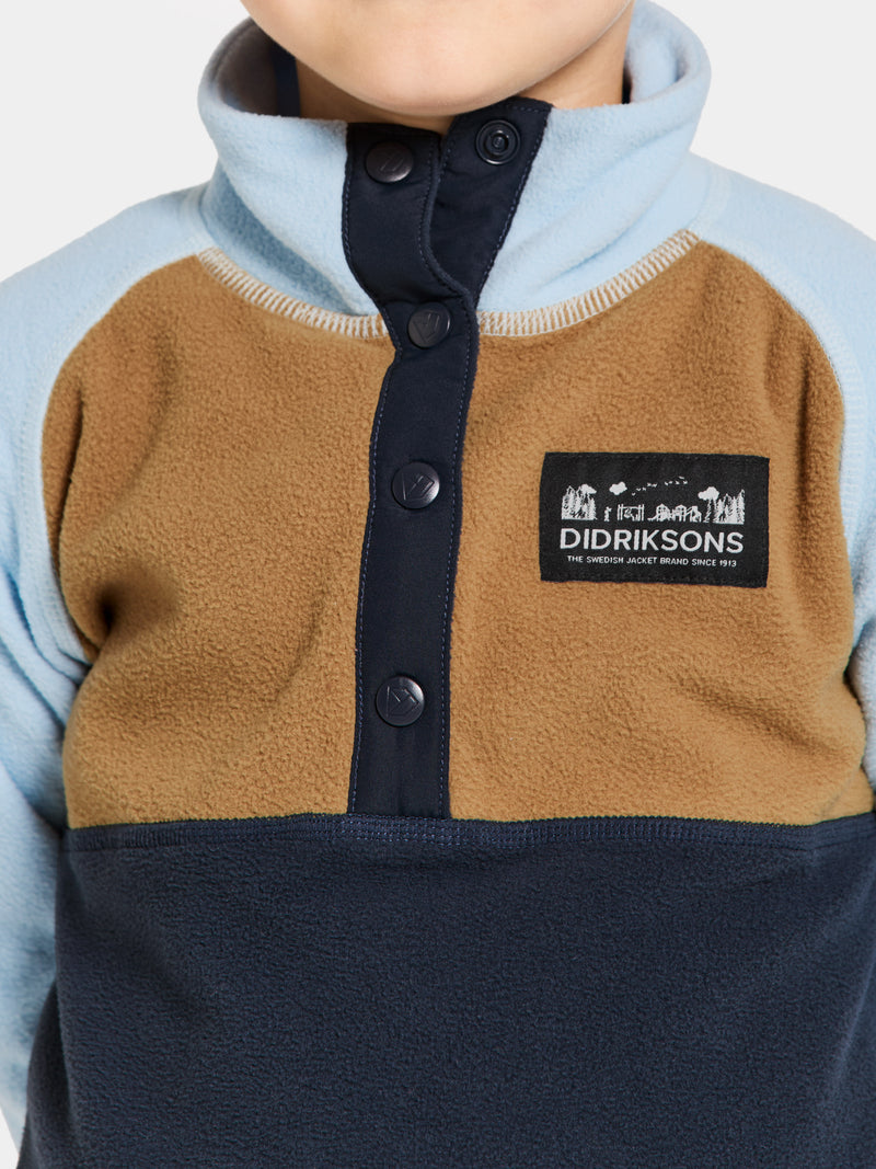 An image of the Didriksons Monte Kids Half Button Fleece