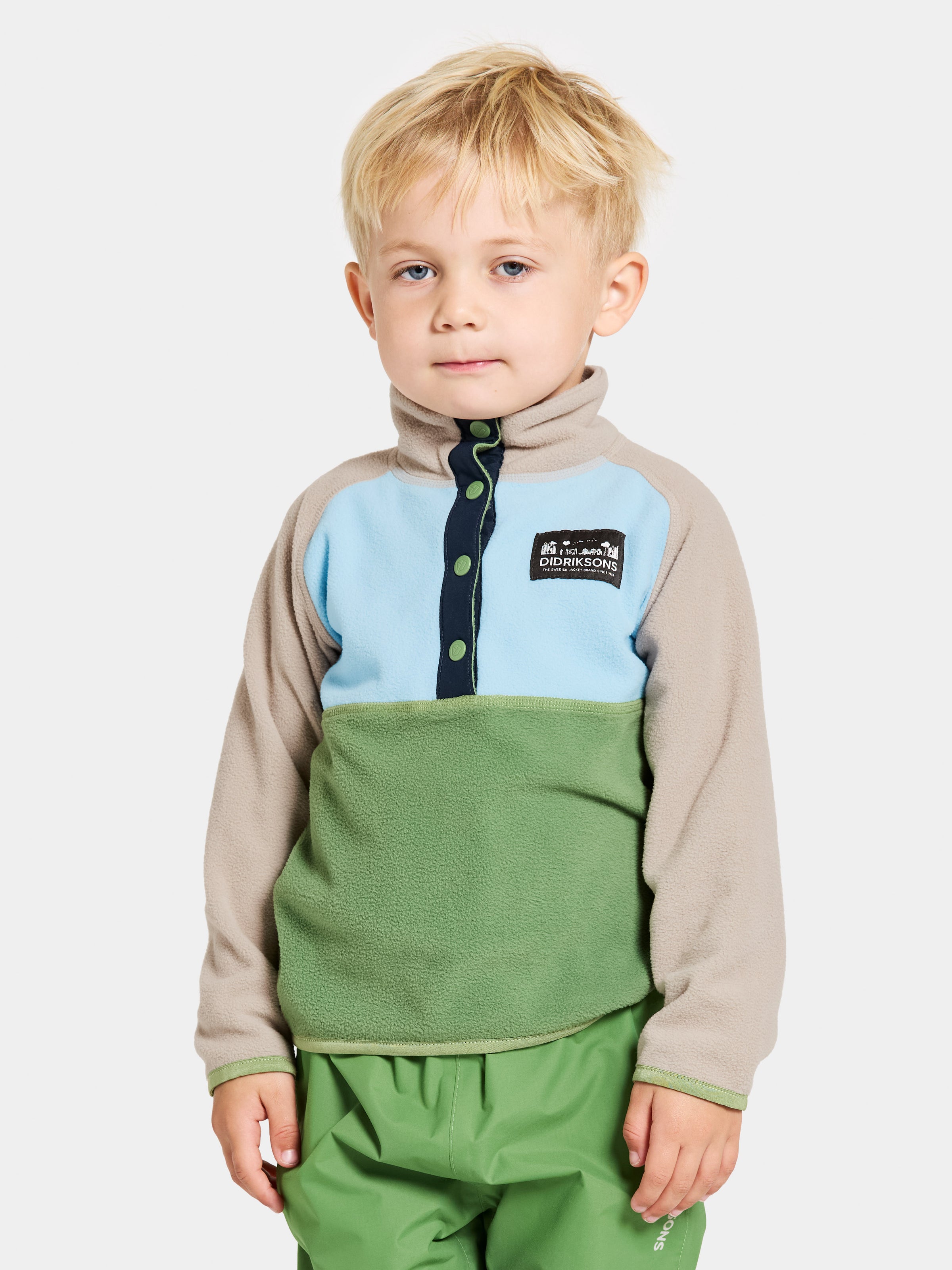 An image of the Didriksons Monte Kids Half Button Fleece