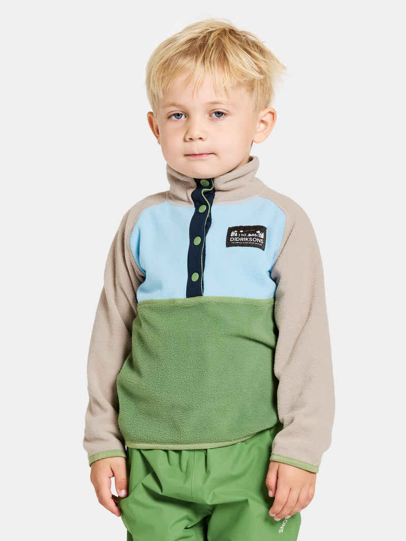 An image of the Didriksons Monte Kids Half Button Fleece