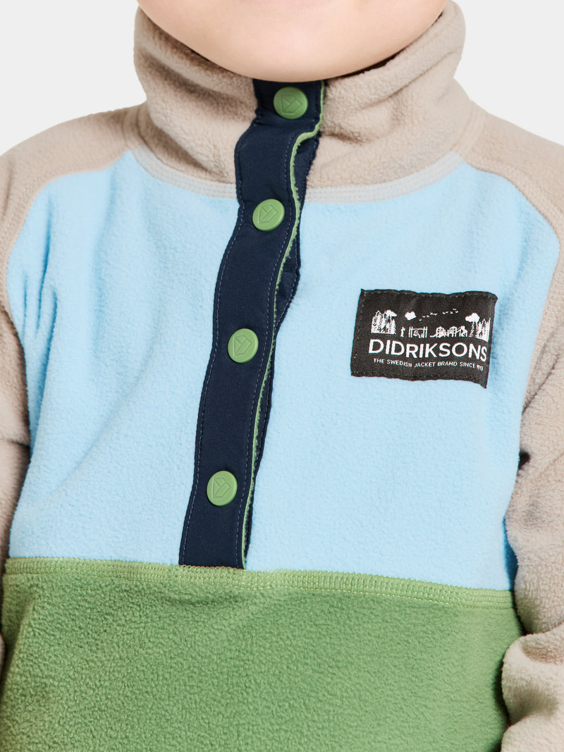 An image of the Didriksons Monte Kids Half Button Fleece