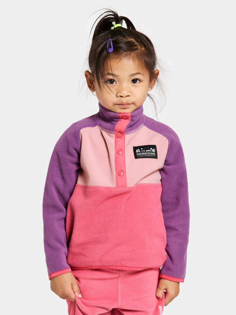 An image of the Didriksons Monte Kids Half Button Fleece