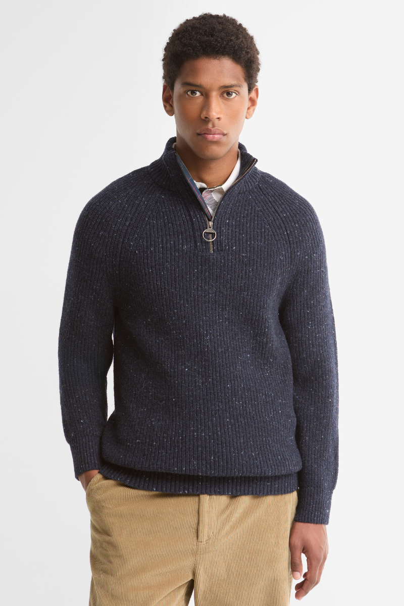 Essentials Fleck Half Zip Jumper