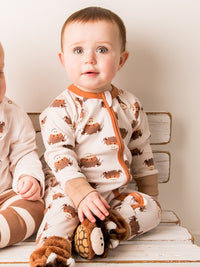 An image of the Blade & Rose Neutral Hamish Zip Up Romper