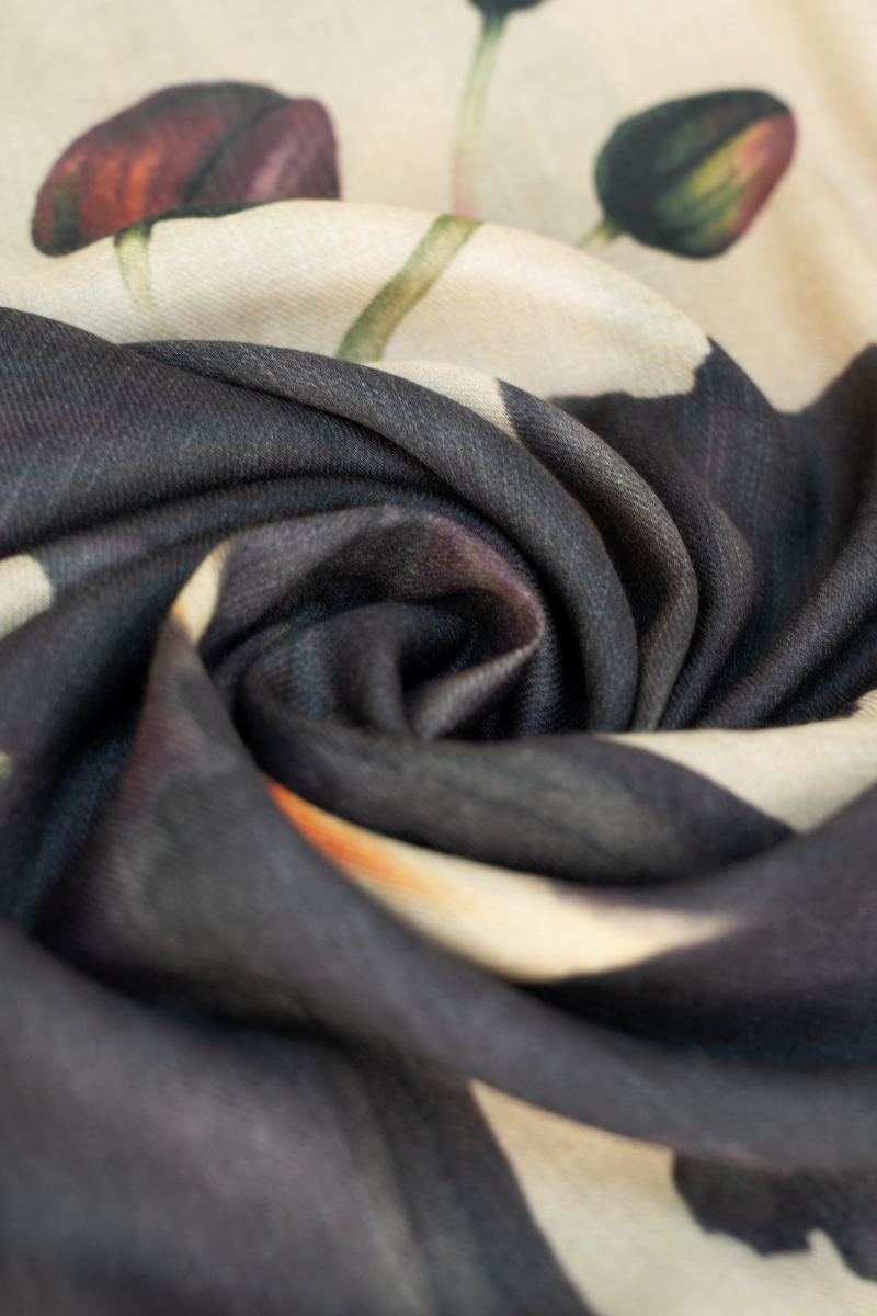Midnight Orchid Wool Mix Scarf