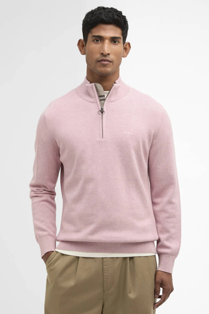 An image of the Barbour Cotton Half Zip Knitted Jumper