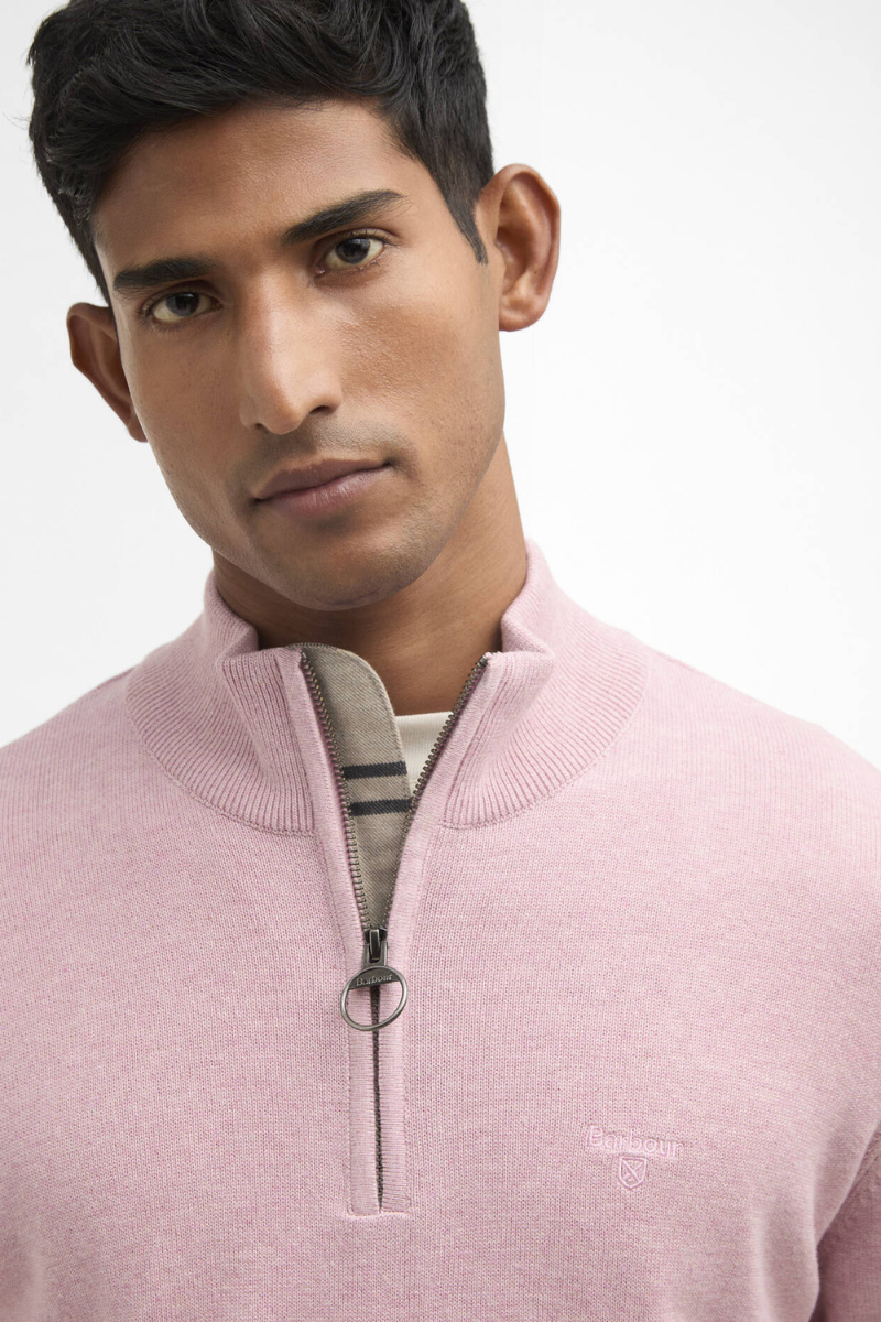 An image of the Barbour Cotton Half Zip Knitted Jumper