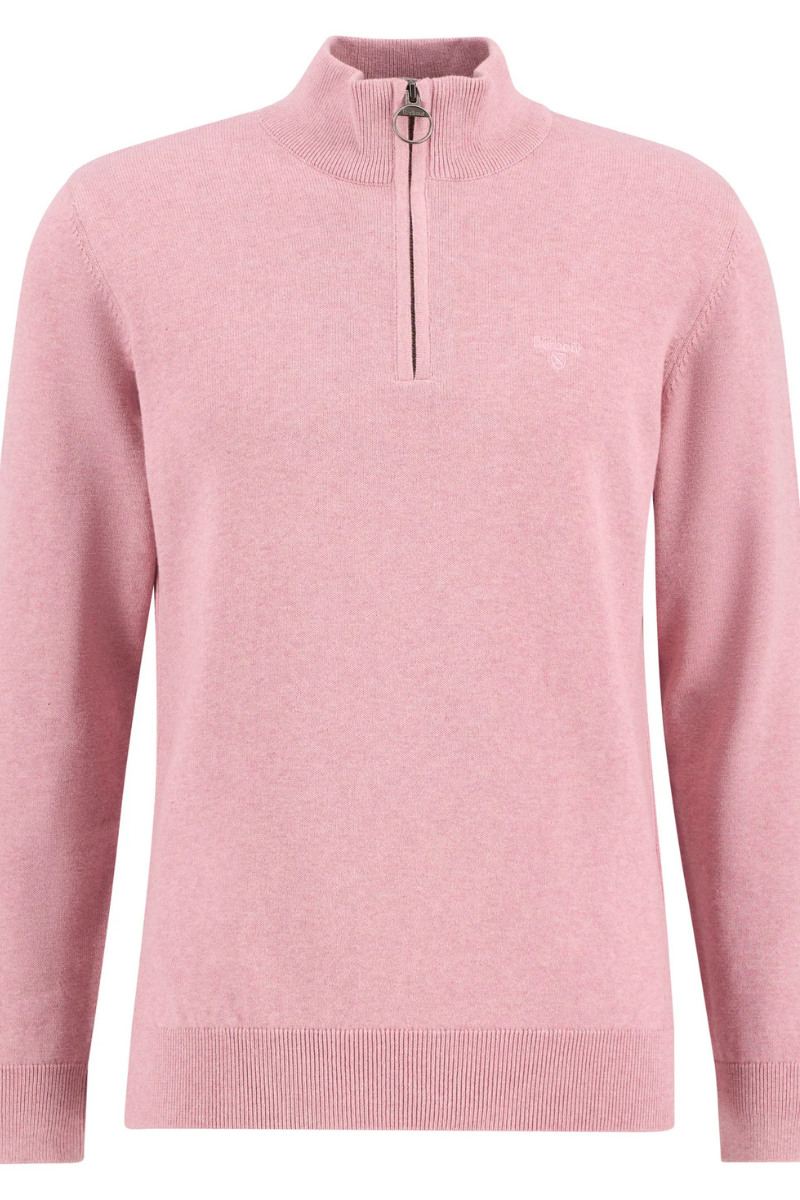 An image of the Barbour Cotton Half Zip Knitted Jumper