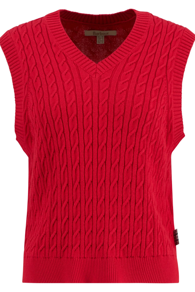 An image of the Barbour Hartland Sleeveless Knitted Jumper