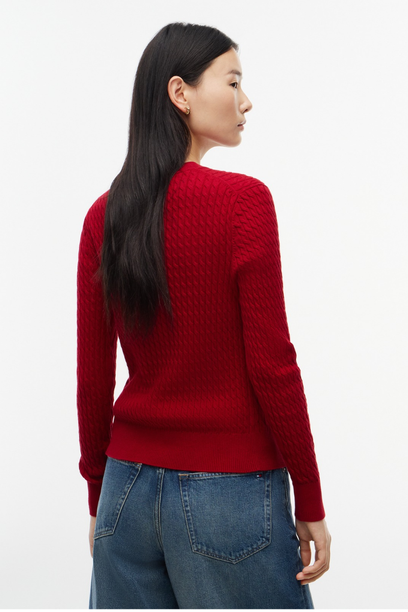 Fine Cable Knit Slim Jumper