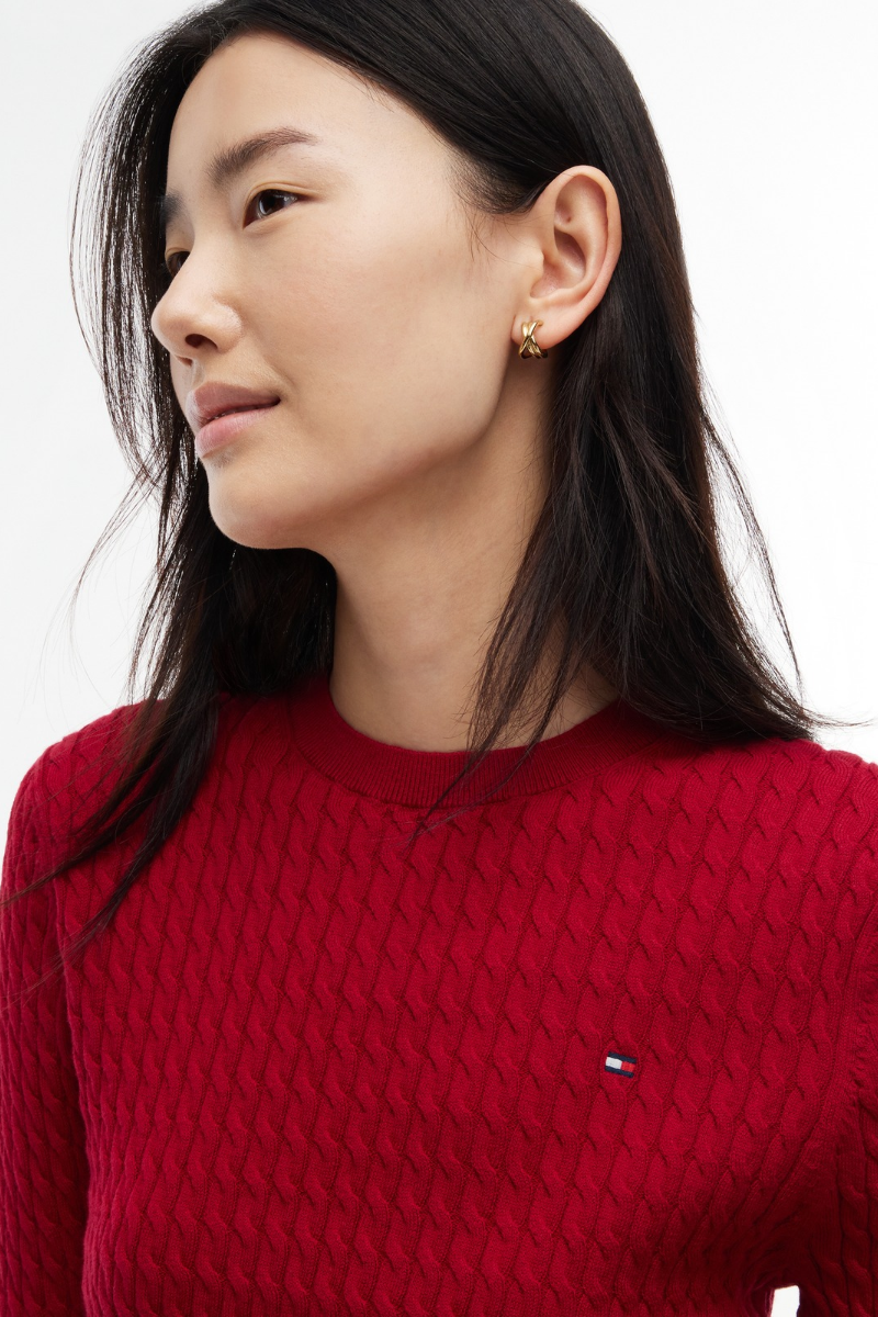 Fine Cable Knit Slim Jumper