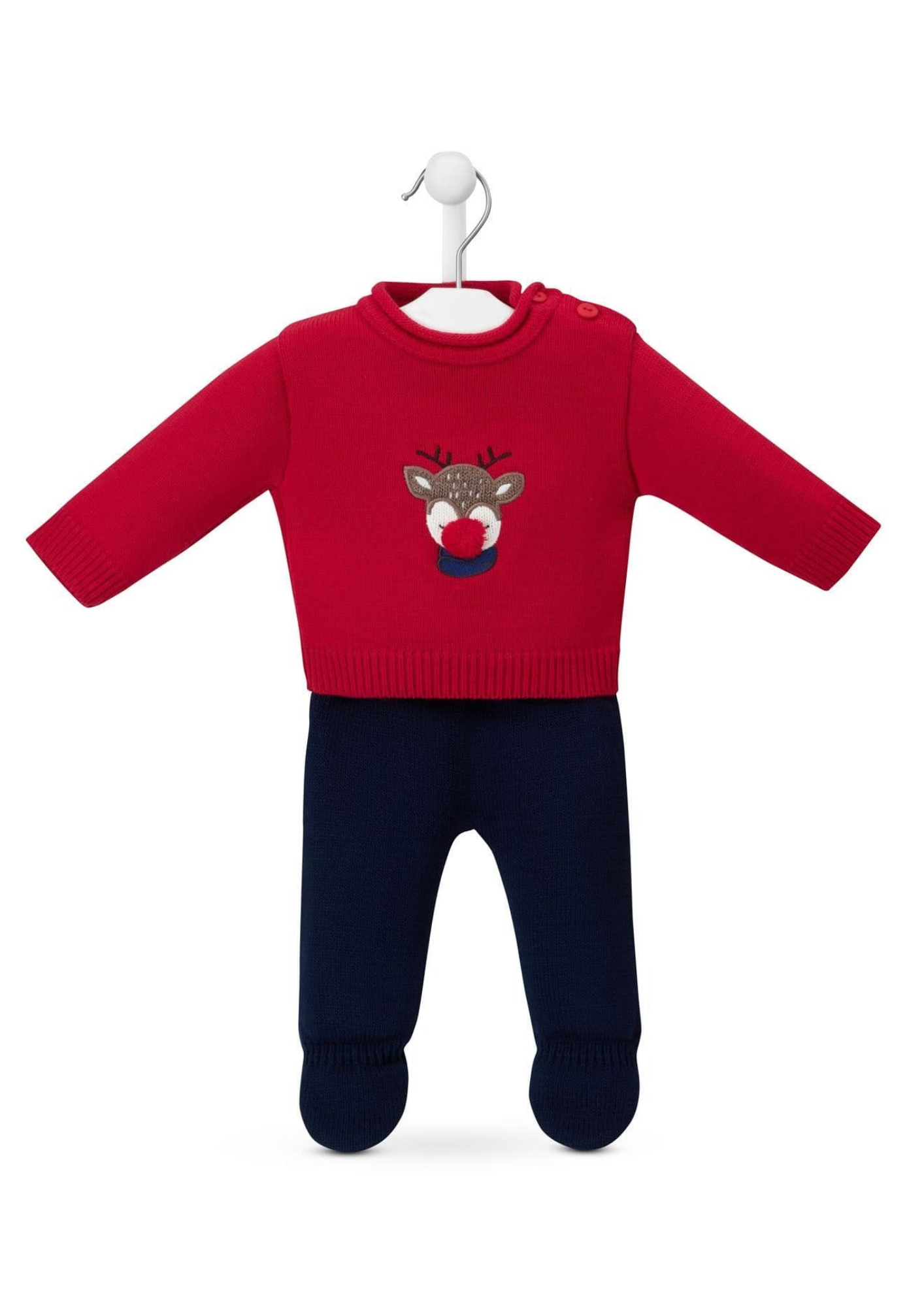 An image of the Dandelion Clothing Pom Nose Reindeer Two-Piece Set