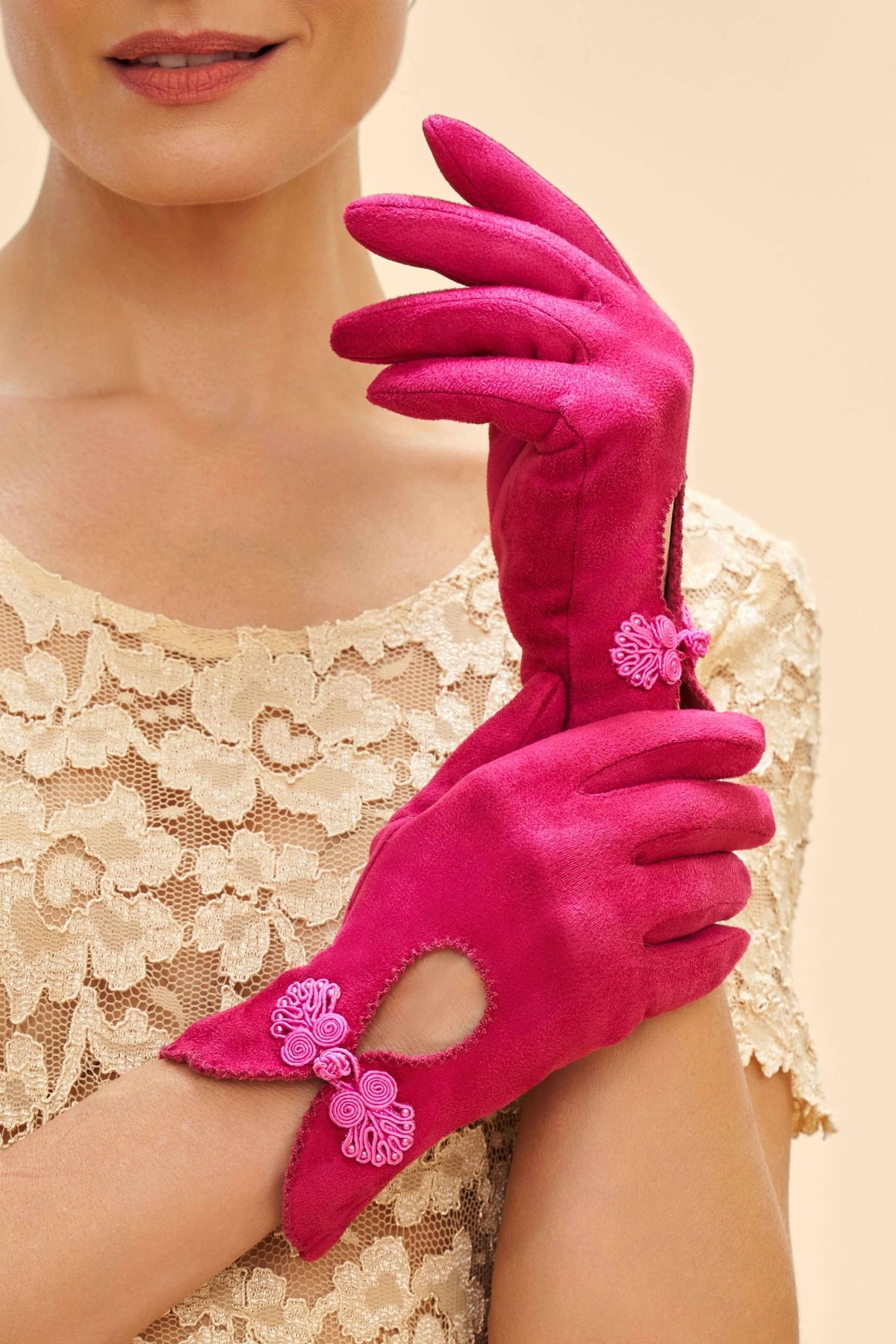 An image of the Powder Suki Faux Suede Gloves