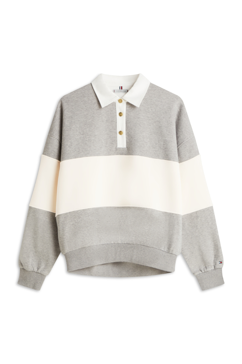An image of the Tommy Hilfiger Gold Button Rugby Fleece Sweatshirt