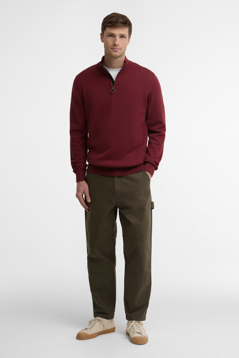 Cotton Quarter Zip Knitted Jumper