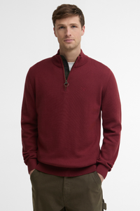 Cotton Quarter Zip Knitted Jumper