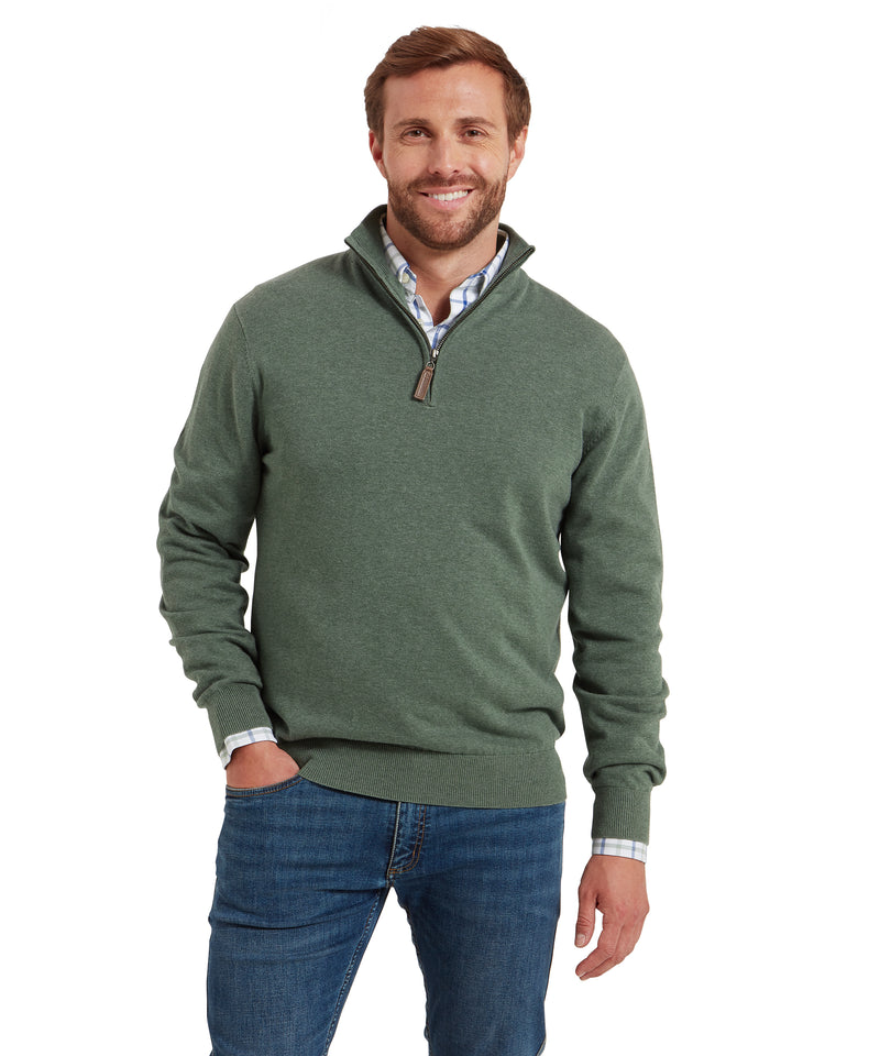 An image of the Schoffel Porthmeor Pima Cotton 1/4 Zip Jumper