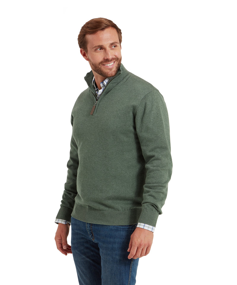 An image of the Schoffel Porthmeor Pima Cotton 1/4 Zip Jumper