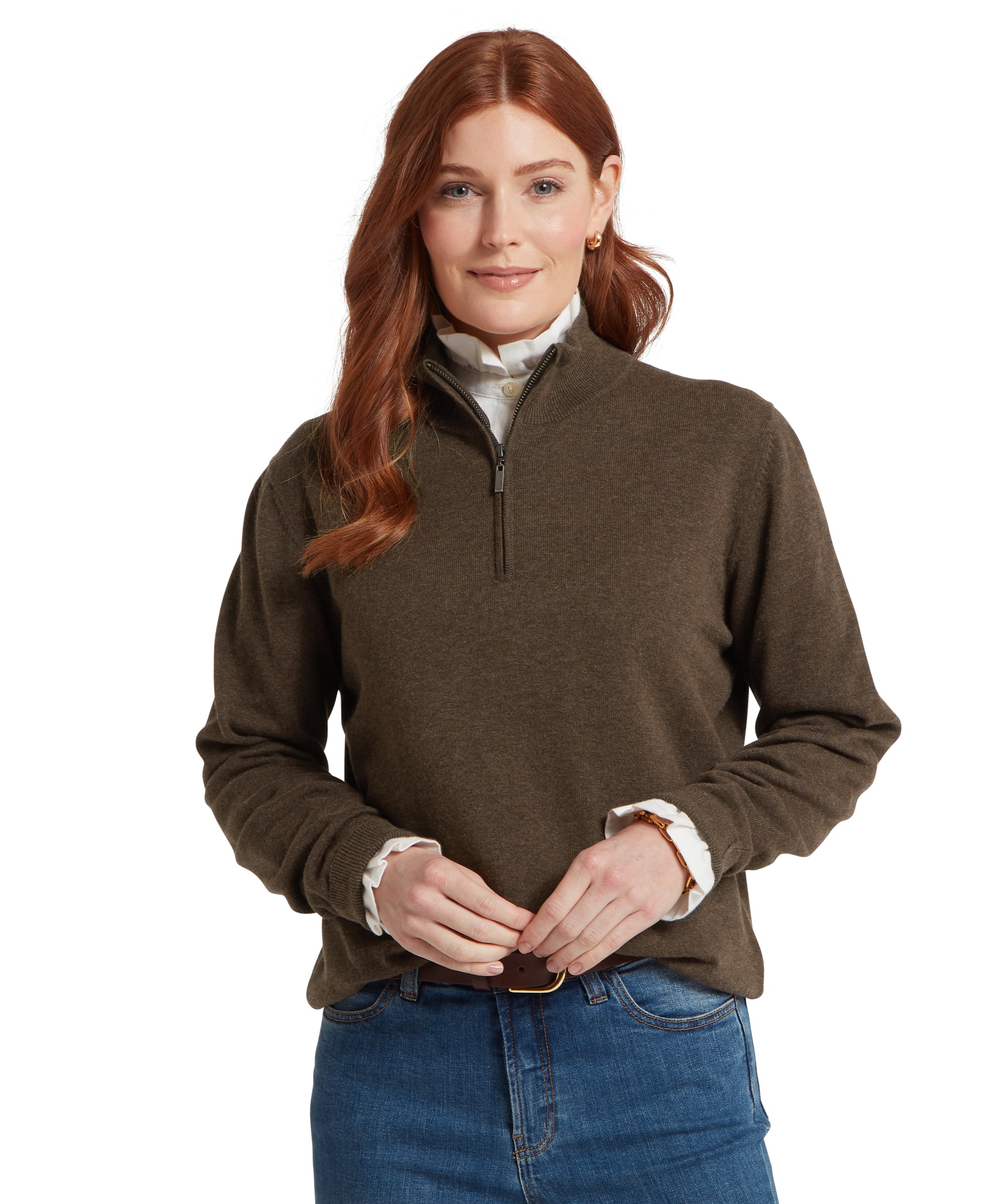An image of the Schoffel Polperro Quarter Zip Jumper
