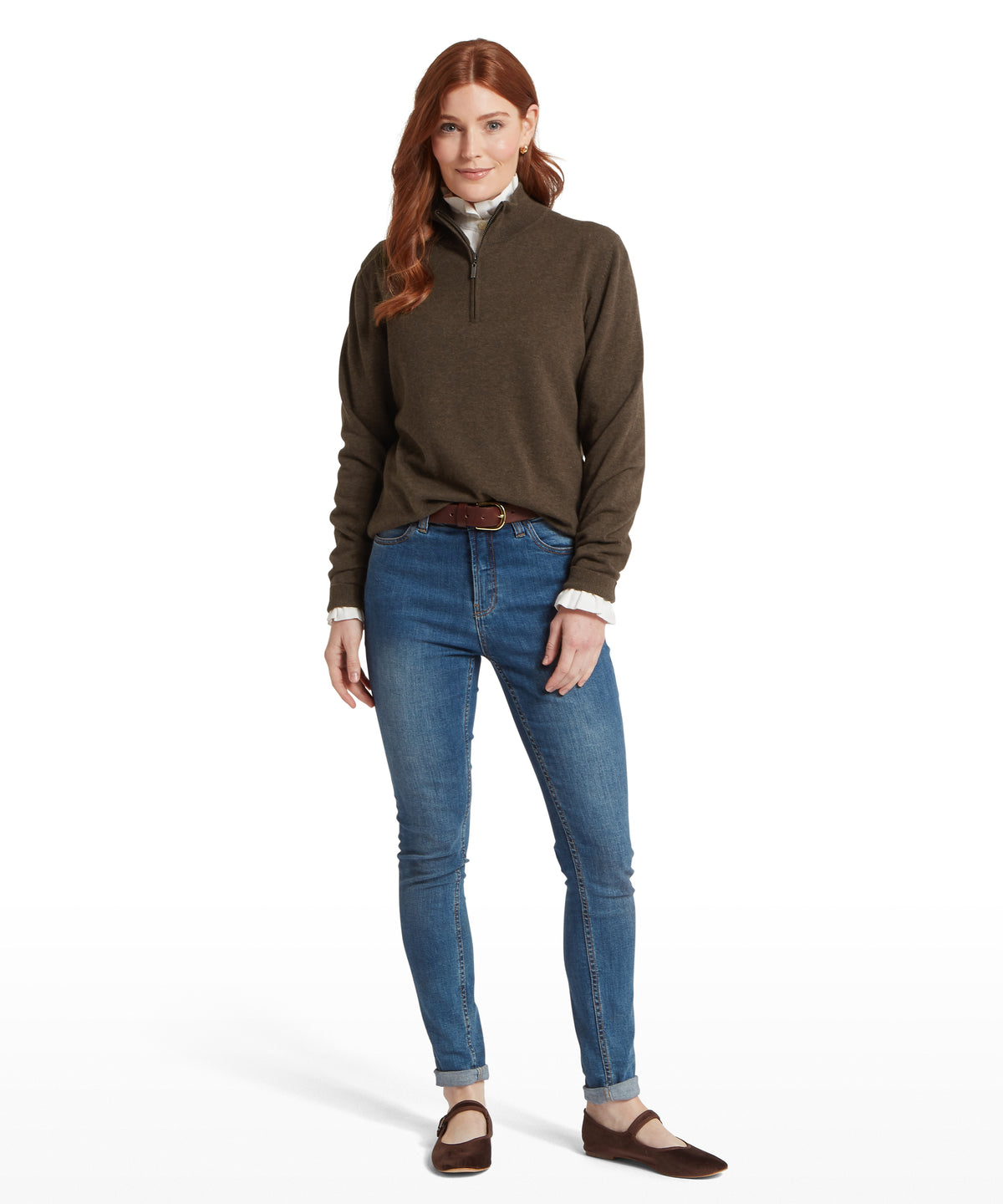 An image of the Schoffel Polperro Quarter Zip Jumper