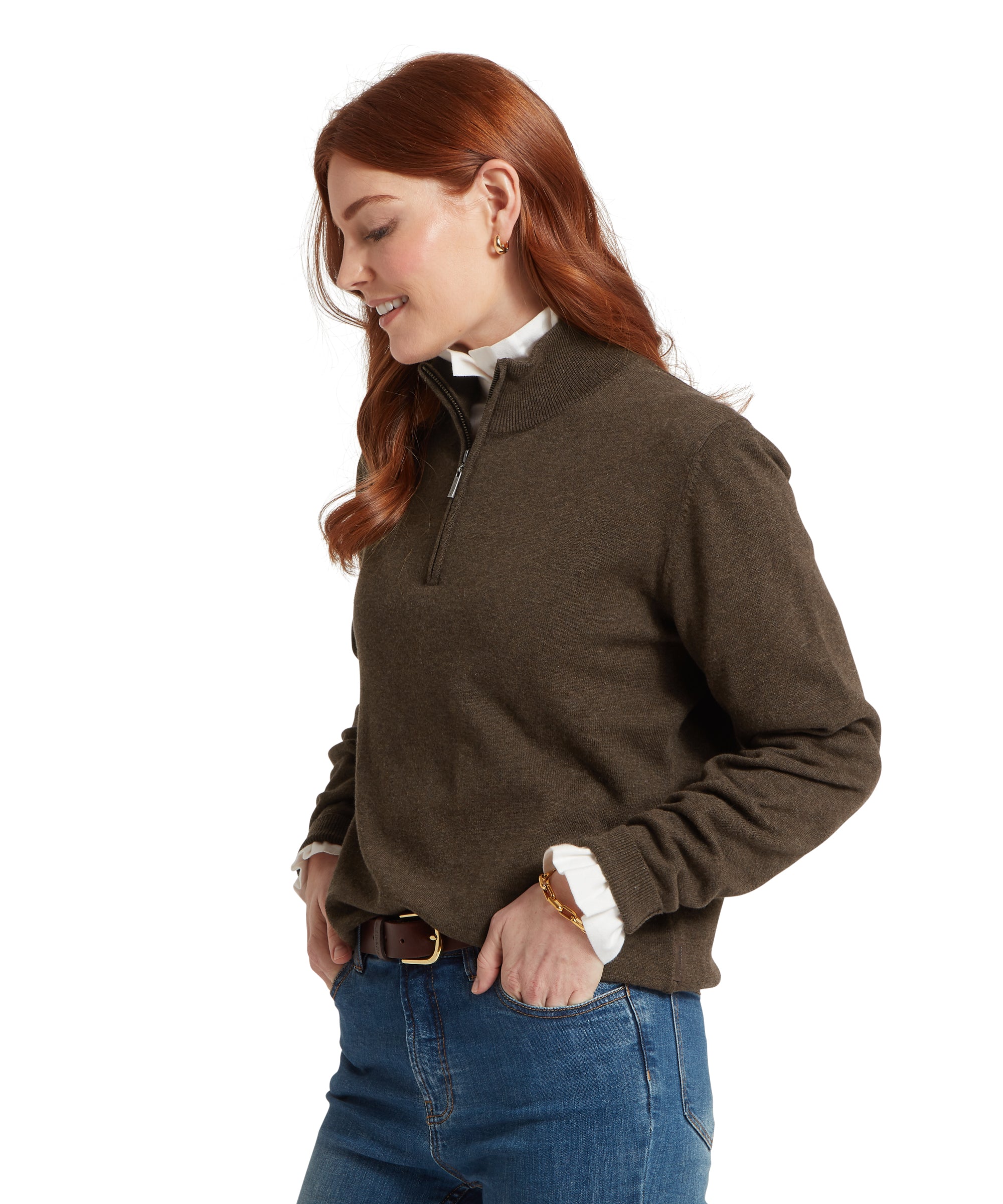 An image of the Schoffel Polperro Quarter Zip Jumper
